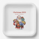 Assiettes En Carton Noël classique de Jolly Santa Claus (Recto)