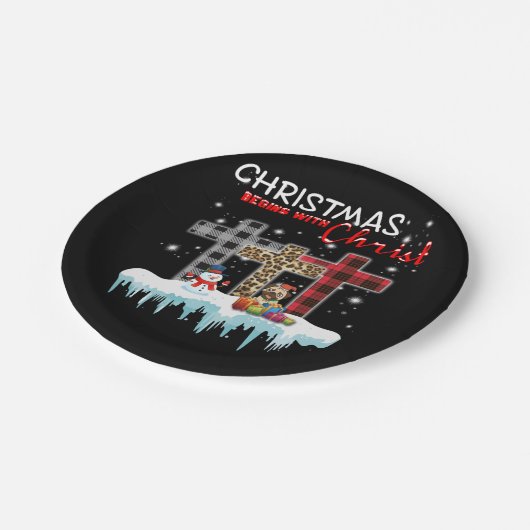 Assiettes En Carton Noël commence par le Christ (Angle)