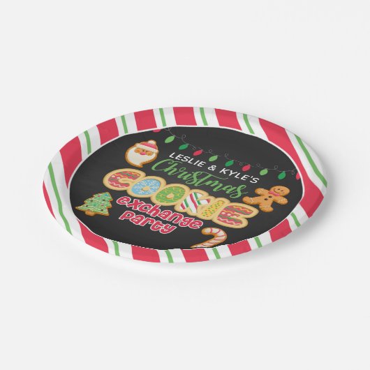 Assiettes En Carton Noël Cookie Christmas Exchange Party - Blanc (Angle)