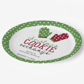 Assiettes En Carton Noël Cookie Exchange Party Pois Vert (Angle)