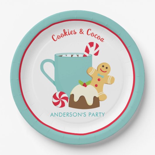 ASSIETTES EN CARTON NOËL CUITS ET CACAO (Devant)