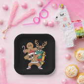 Assiettes En Carton Noël Dabing Père Noël Ours Skate Reindeer Xmas (Fête)