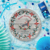 Assiettes En Carton Noël    DachshundDog Antlers Verdure rustique (Fête)