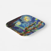 Assiettes En Carton Noël dans le désert Saguaro Cactus Magnet (Angulaire)