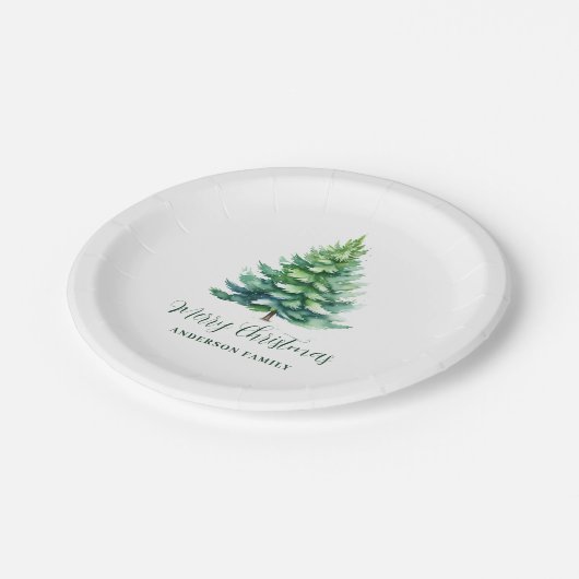 Assiettes En Carton Noël d'arbre personnalisé simple (Angle)