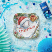 Assiettes En Carton Noël de baseball (Fête)