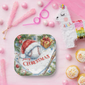 Assiettes En Carton Noël de baseball (Fête)