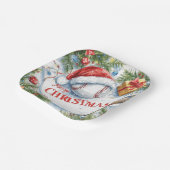 Assiettes En Carton Noël de baseball (Angulaire)