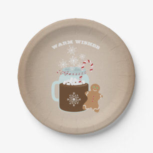 Assiettes En Carton Noël de bonhomme en pain d'épice de chocolat cha