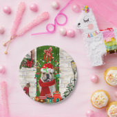 Assiettes En Carton Noël de Bulldog anglais (Fête)