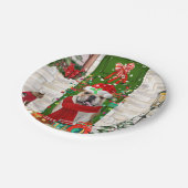 Assiettes En Carton Noël de Bulldog anglais (Angle)