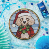 Assiettes En Carton Noël de caniche en verre (Fête)