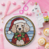 Assiettes En Carton Noël de caniche en verre (Fête)