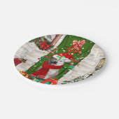 Assiettes En Carton Noël de Chien Husky Sibérien (Angle)