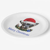 Assiettes En Carton Noël de Chihuahua (Angle)
