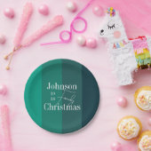 Assiettes En Carton Noël de famille verte personnalisée (Fête)