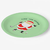 Assiettes En Carton Noël de golf (Angle)