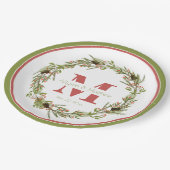 Assiettes En Carton Noël de Holly Wreath | Monogramme Mariage de vacan (Angle)