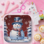 Assiettes En Carton Noël de la forêt d'hiver | Red (Fête)