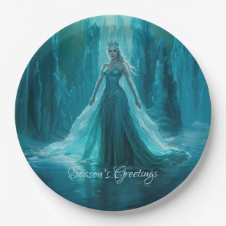 Assiettes En Carton Noël de la reine des glaces magiques