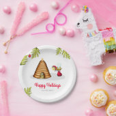 Assiettes En Carton Noël de l'abeille mignonne (Fête)