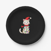 Assiettes En Carton Noël de l'arbre de Noël de chat (2) (Devant)