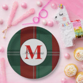 Assiettes En Carton Noël de monogramme plaqué (Fête)