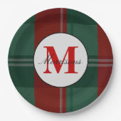 Assiettes En Carton Noël de monogramme plaqué (Devant)