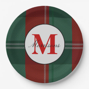 Assiettes En Carton Noël de monogramme plaqué