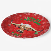 Assiettes En Carton "Noël de MOO, Longhorn Steer (Angle)