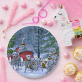 Assiettes En Carton Noël de neige vintage dalmate (Fête)