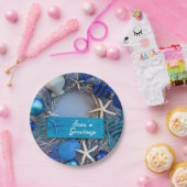 Assiettes En Carton Noël de Noël des coquillages côtiers tropicaux (Fête)