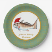 Assiettes En Carton Noël de Père Noël de rougets communs (Devant)