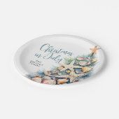 Assiettes En Carton Noël De Plage En Juillet (Angle)