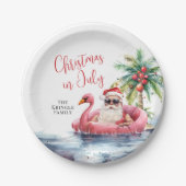 Assiettes En Carton Noël De Plage En Juillet (Devant)