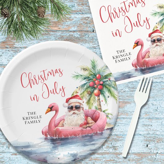 Assiettes En Carton Noël De Plage En Juillet