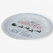 Assiettes En Carton Noël de Santa and his Flying (Angle)