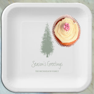 Assiettes En Carton Noël des arbres boisés
