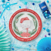 Assiettes En Carton Noël des éléphants blancs (Fête)