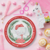 Assiettes En Carton Noël des éléphants blancs (Fête)