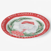 Assiettes En Carton Noël des éléphants blancs (Angle)