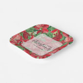 Assiettes En Carton Noël des Poinsettias rouges (Angulaire)