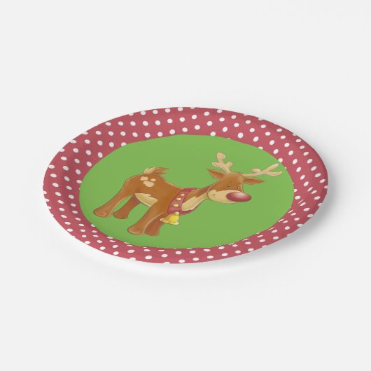 Assiettes En Carton Noël des rennes (Angle)