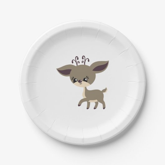 Assiettes En Carton Noël des rennes (Devant)