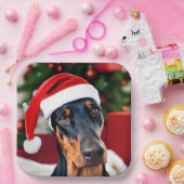Assiettes En Carton Noël Doberman (Fête)