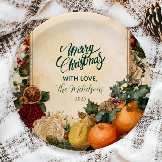 Assiettes En Carton Noël d'orange et de fruits séchés rustiques