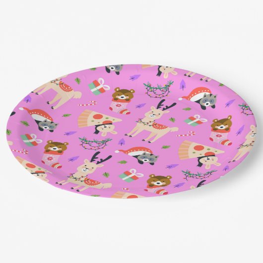 Assiettes En Carton Noël drôle (Angle)