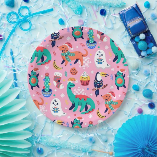 Assiettes En Carton Noël drôle (Fête)