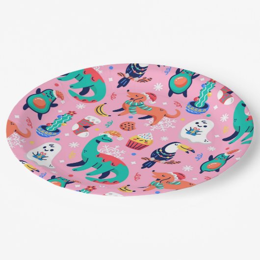 Assiettes En Carton Noël drôle (Angle)