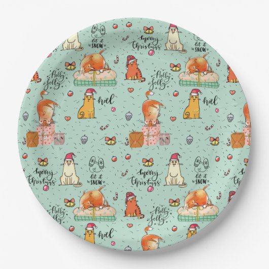 Assiettes En Carton Noël drôle (Devant)